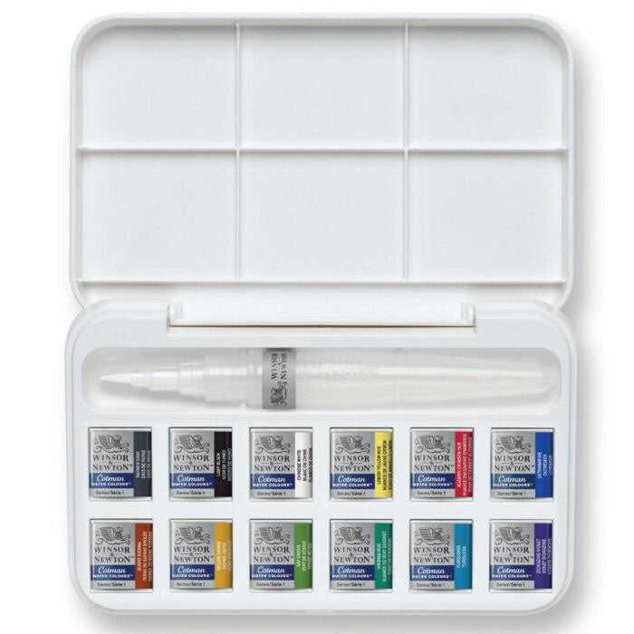 Acuarela Cotman Winsor Pasta set x12 + Pincel Recargable