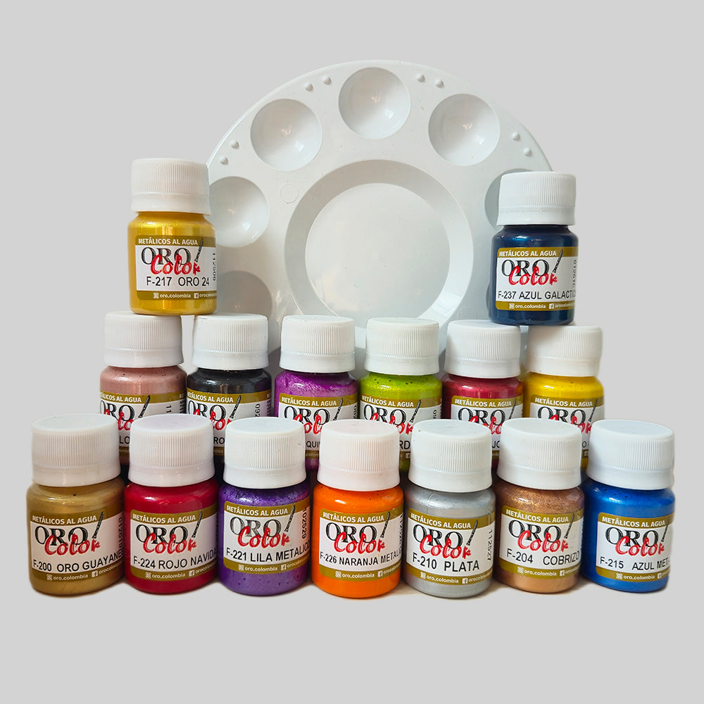 Kit 15 Tonos Pintura Metálica 30ml