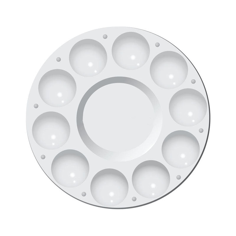 Paleta redonda plástica con 10 divisiones