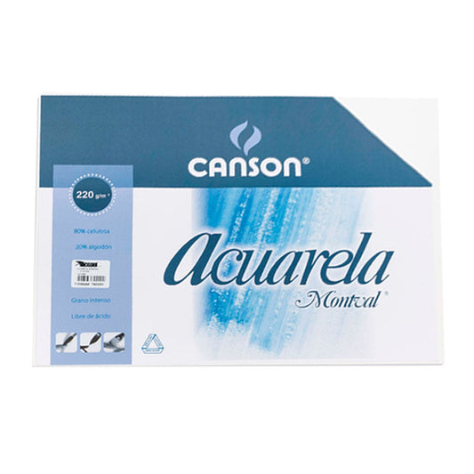 Paquete Papel Acuarela Canson 1/8