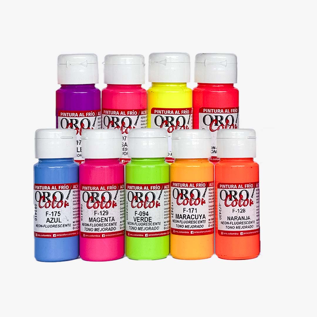 Pintura Acrílica Clásica Fluorescente Orocolor 60ml