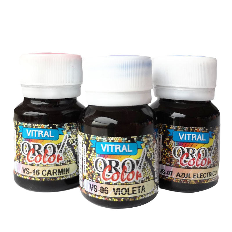 Pintura Vitral Solvente Orocolor Metálico 30ml