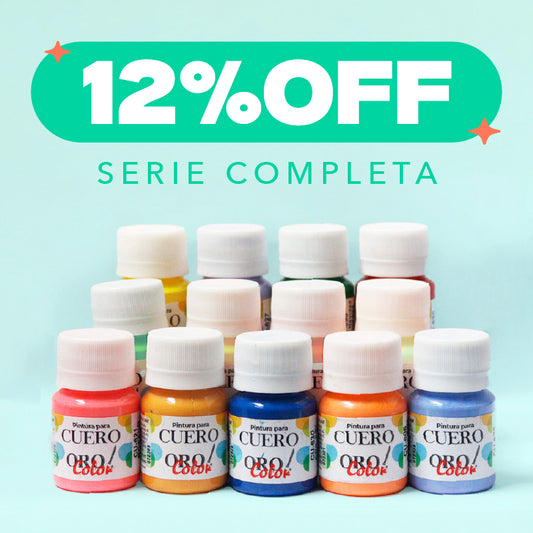 Serie Completa Pintura para Cuero Oro Color 30ml