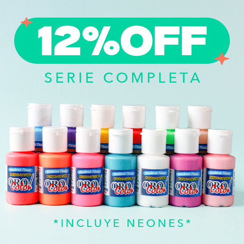 Serie Completa Pintura Tx Fondo Oscuro 30ml Orocolor (Incluye Neones)