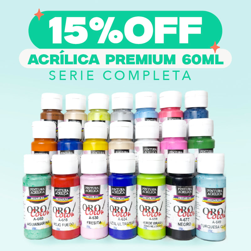 Serie Completa Pintura Acrílica Premium Orocolor 60ml (No incluye neones)