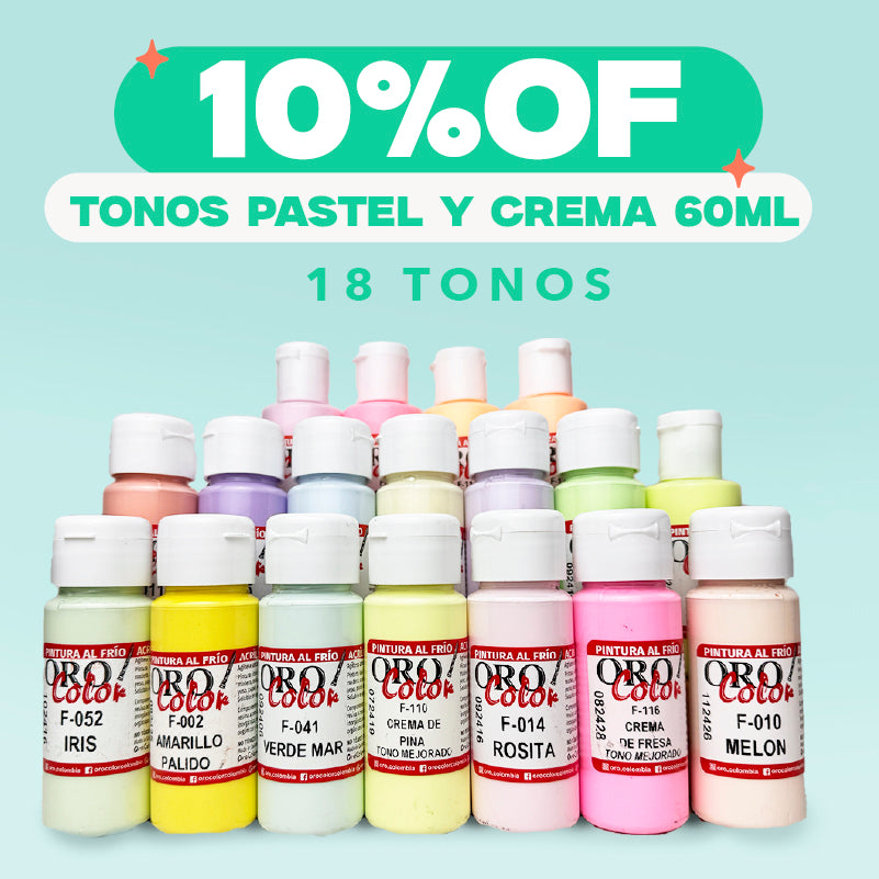 Seríe Tonos Pasteles Pintura Acrílica Clásica Orocolor 60ml