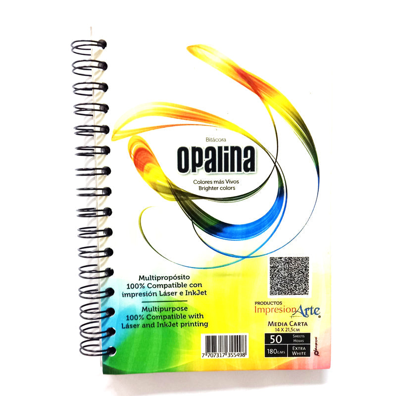 Bitácora Opalina Impresionarte Media Carta x50 hojas