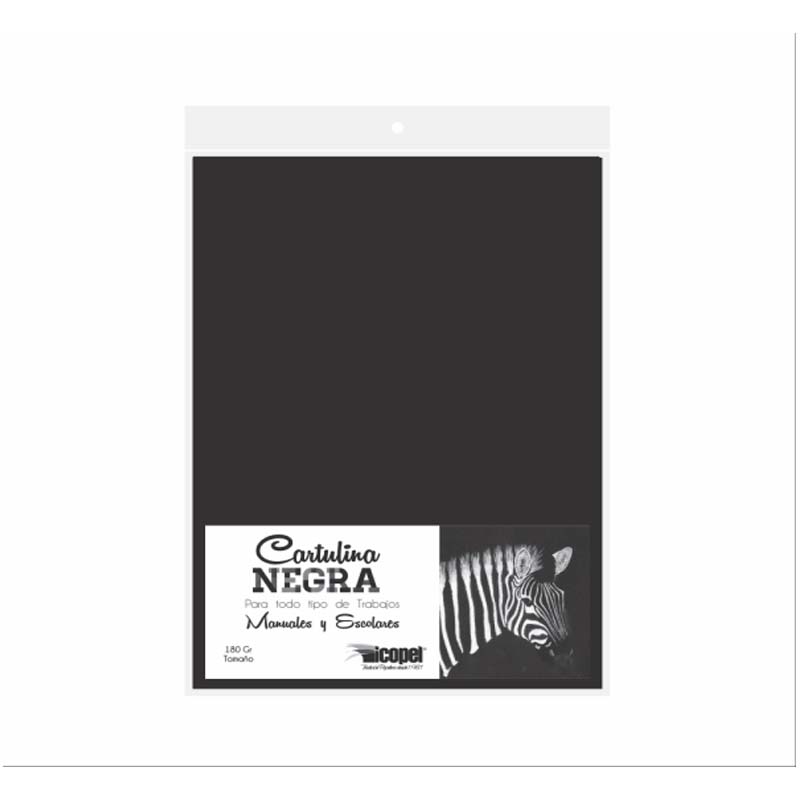 Cartulina Negra Icopel 1/8 180gr x 50 hojas