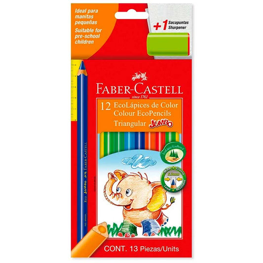 Colores Triangular Jumbo Faber Castell Set x12