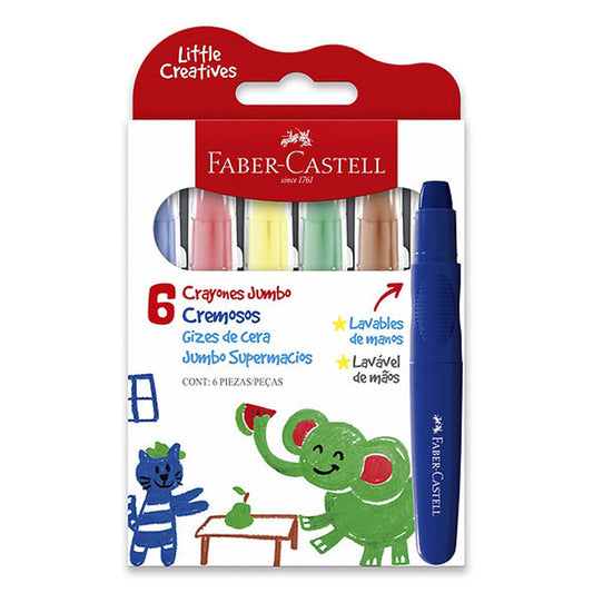 Crayones Jumbo de Cera Faber Castell x6