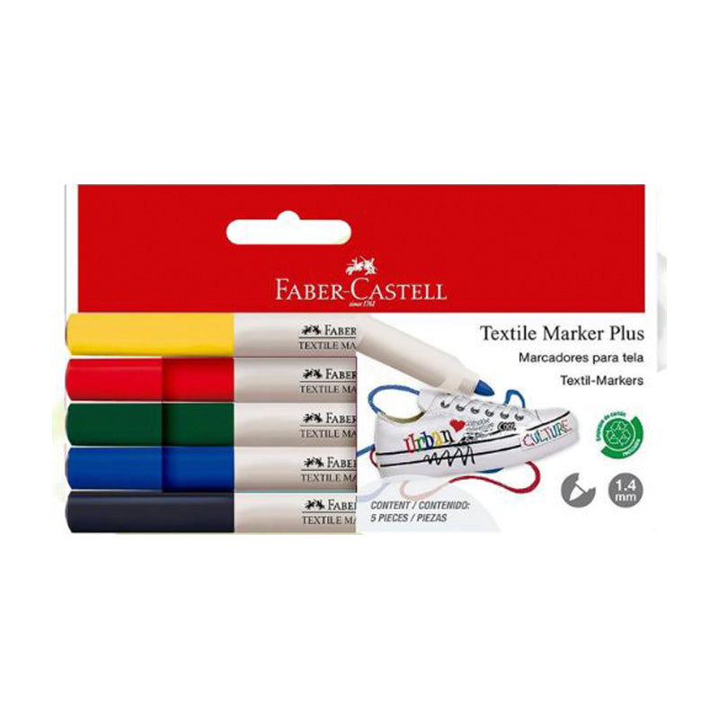 Marcador Textil Faber Castell x5