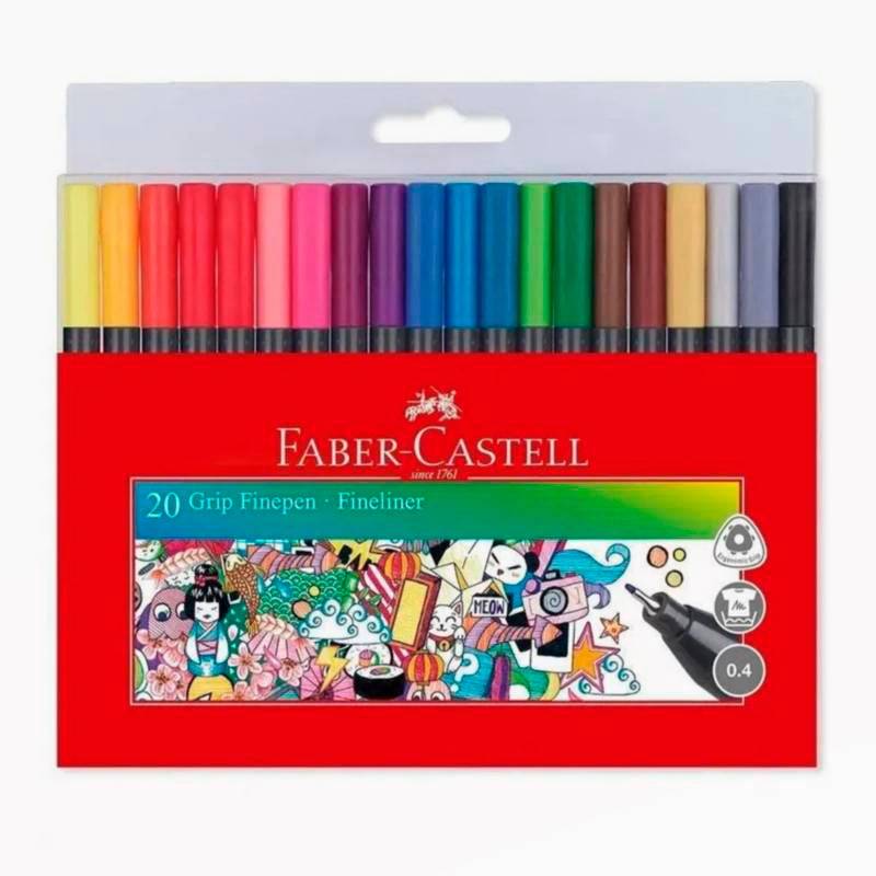 Micropunta Grip Finepen Faber Castell x20