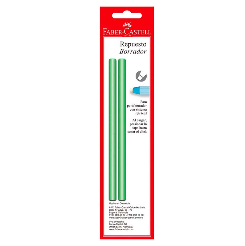 Repuesto Portaborrador Retractil Faber Castell set x2
