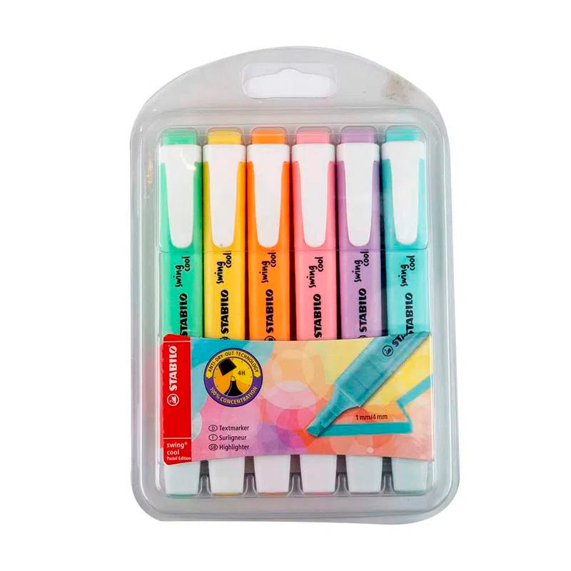 Resaltador Stabilo Swing Cool Pastel x6