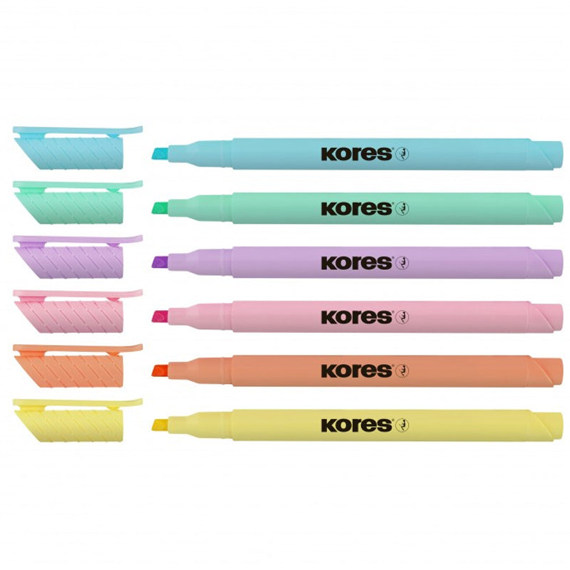 Resaltadores Pastel Hight liner Kores Set x6