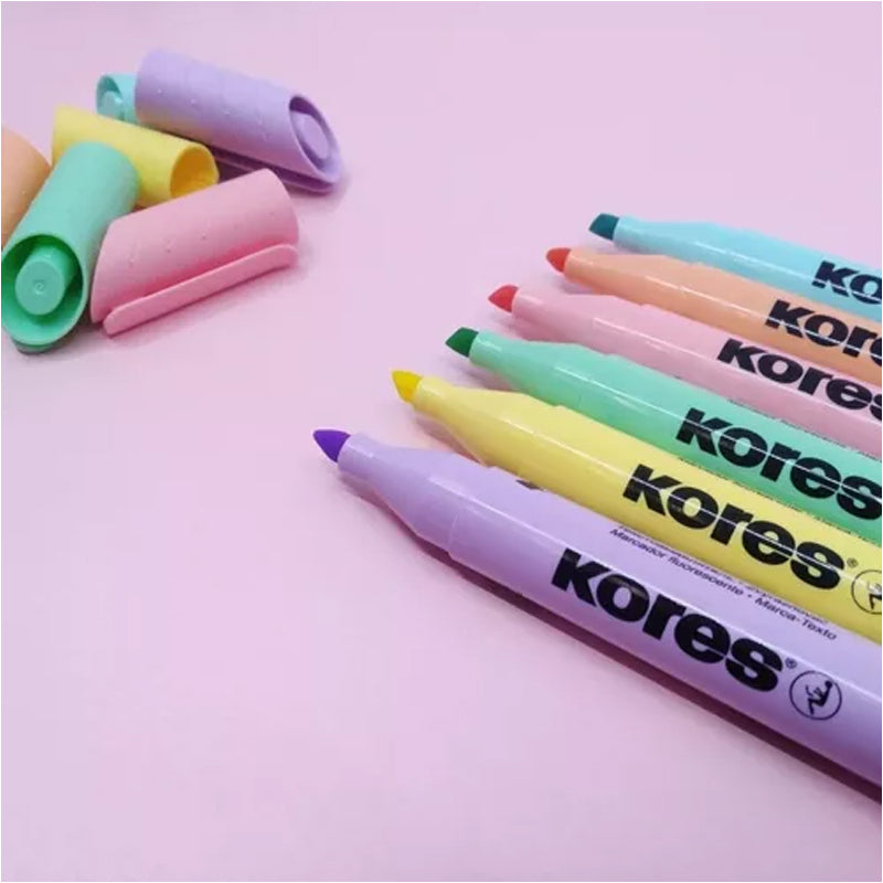Resaltadores Pasteles Hight Liner Plus Kores Set x6