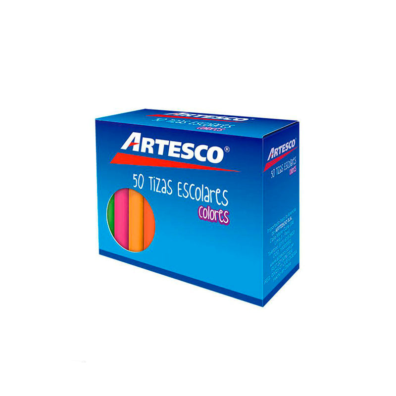 Tiza Escolar Artesco Colores x50