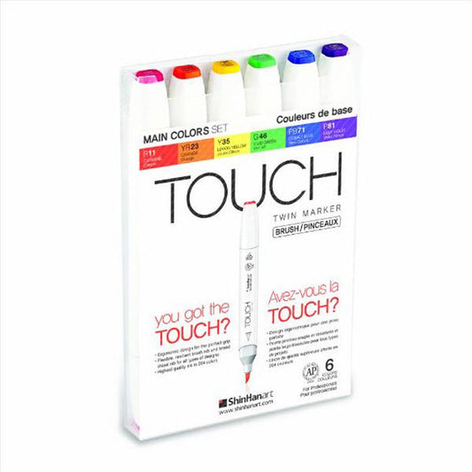 Marcadores Touch Twin Brush Main Colors Set x6