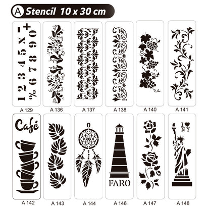 Stencil A 10x30 cm