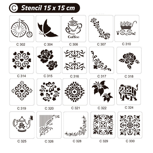 Stencil C 15x15cm
