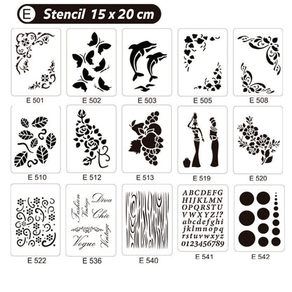 Stencil E 15x20cm