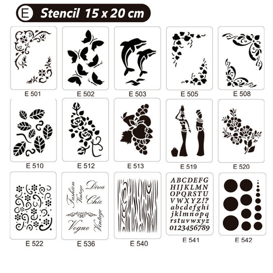 Stencil E 15x20cm