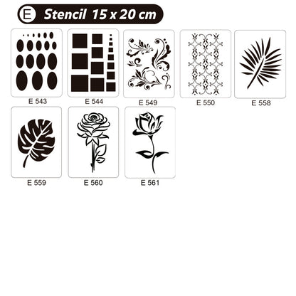 Stencil E 15x20cm