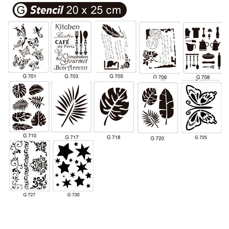 Stencil G 20x25cm