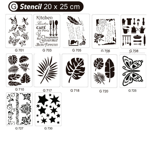 Stencil G 20x25cm