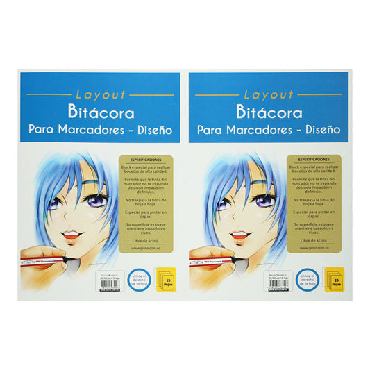Bitacora Layout para marcadores Diseño A3 50 hojas