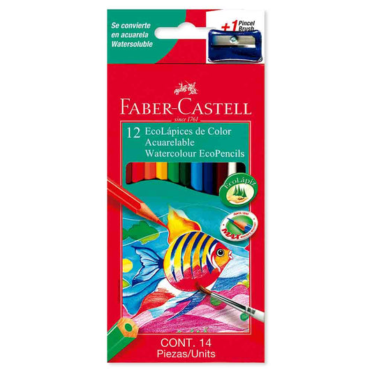Ecolápices de Color Acuarelable Faber Castell Set x12