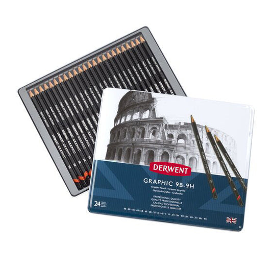Graphic 9B-9H Derwent set x24 Ref. 34202
