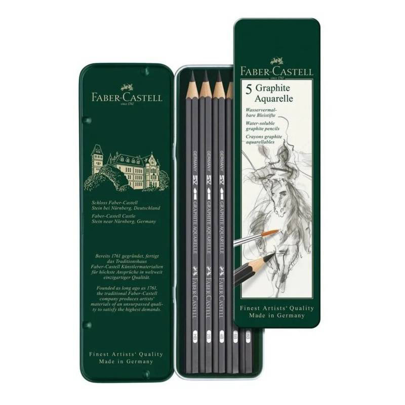 Graphite Aquarelle Faber Castell set x5
