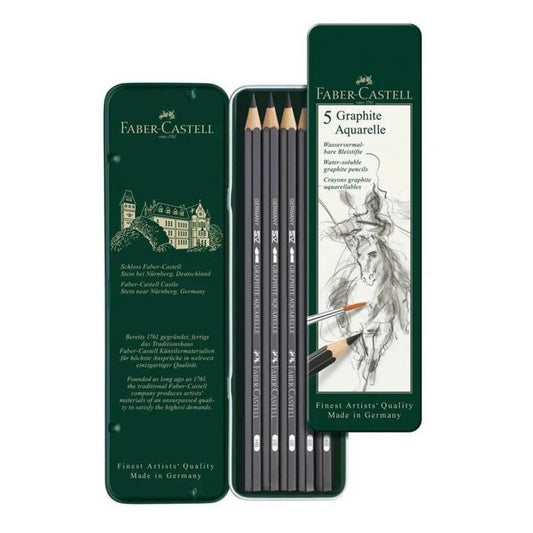 Graphite Aquarelle Faber Castell set x5