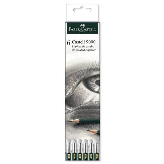 Lápices de Grafito Faber Castell 9000 set x6