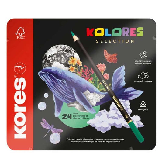 Lápices de Colores Premium Kores Caja Metal x24