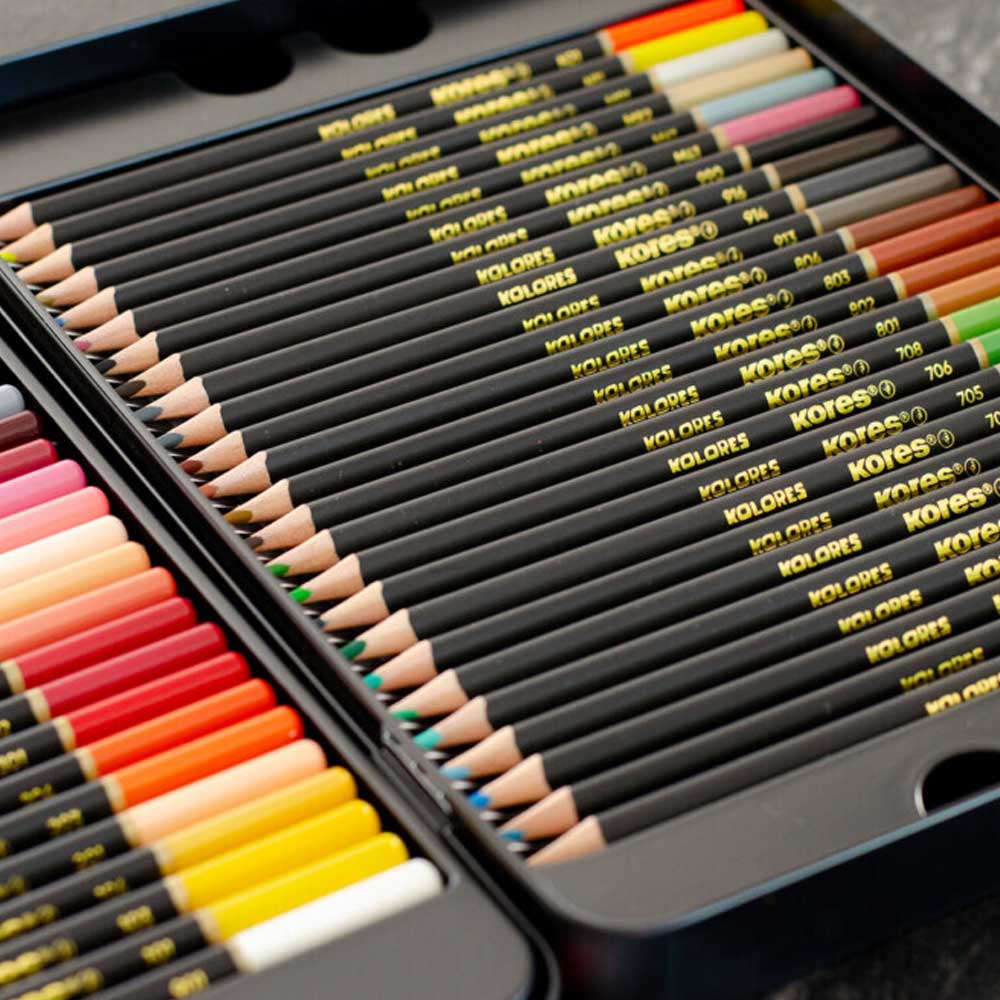 Lápices de Colores Premium Kores Caja Metal x50