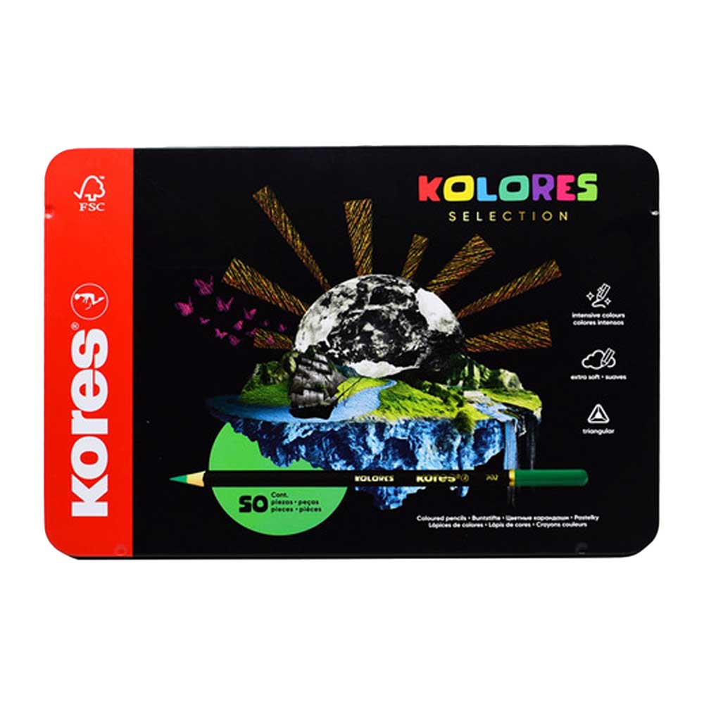 Lápices de Colores Premium Kores Caja Metal x50