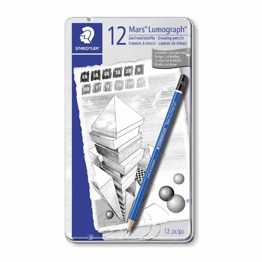 Mars Lumograph Staedtler set x12. Ref. 100G12