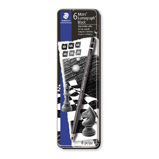 Mars Lumograph black setStaedtler x6 Ref. 100B G6