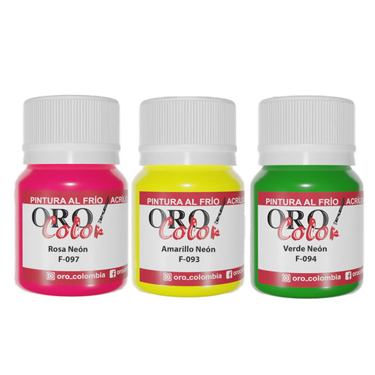 Pintura Acrílica Clásica Fluorescente Orocolor 30ml