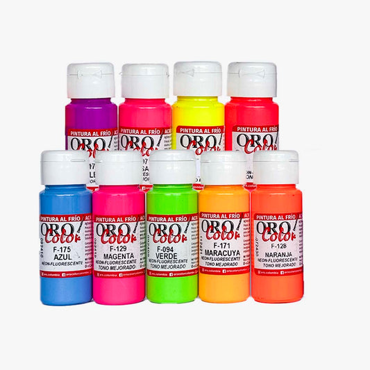 Pintura Acrílica Clásica Fluorescente Orocolor 60ml