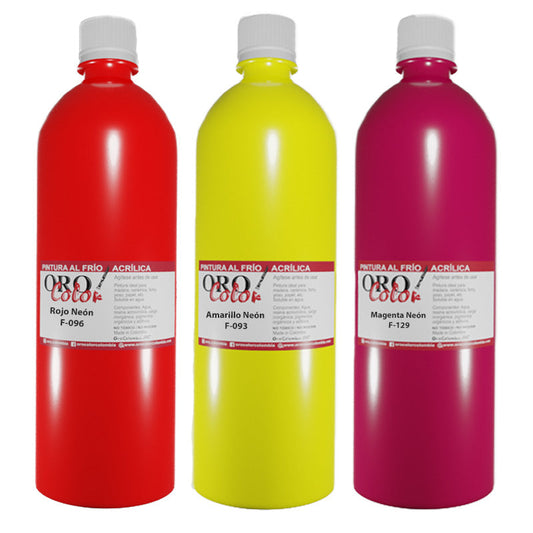 Pintura Acrílica Clásica Fluorescente Orocolor Litro