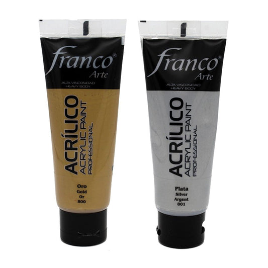 Pintura Acrílica Franco Arte Metálico Tubo Individual 100ml