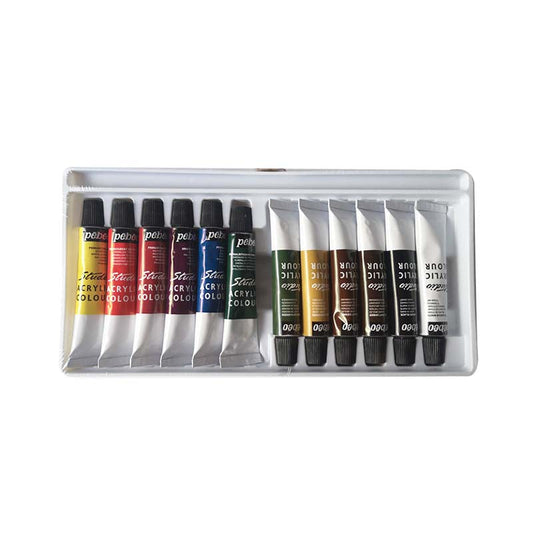 Pintura Acrílica Pebeo Tubo set x12