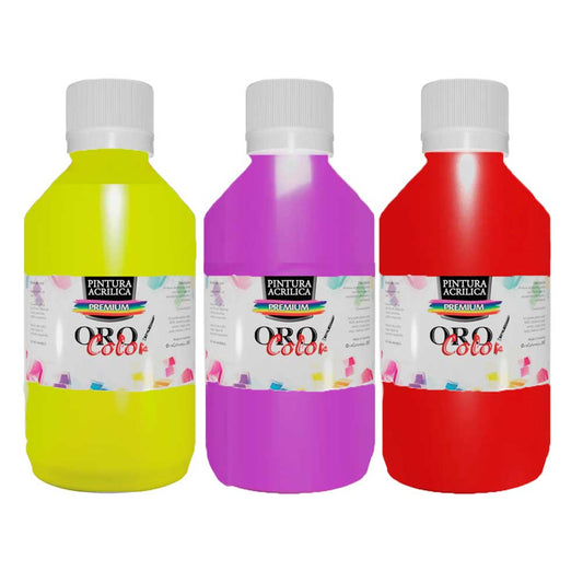 Pintura Acrílica Premium Fluorescente Orocolor 250ml