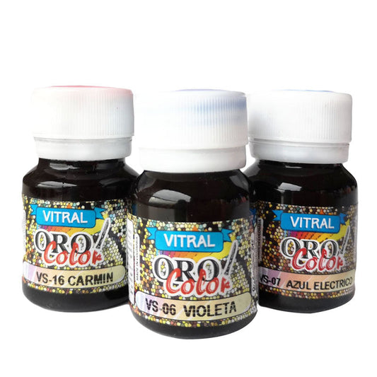 Pintura Vitral Solvente Orocolor Metálico 30ml