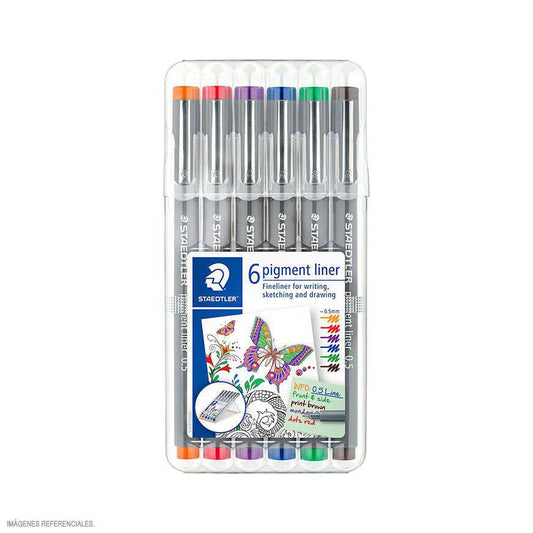 Rapidografo Staedtler Colores 0.5mm set x6 Ref.30805-SSB6