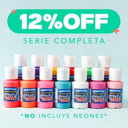 Serie Completa Pintura Tx Fondo Oscuro Orocolor 30ml (No Incluye Neones)