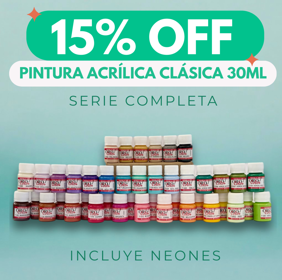 Serie Completa pintura Acrílica Clásica Orocolor 30ml (Incluye Neones)